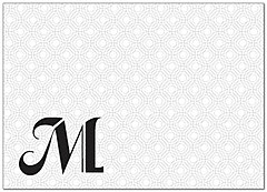 Circle Pattern Monogram Note Card D4119D-V